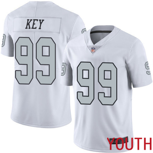 Oakland Raiders Limited White Youth Arden Key Jersey NFL Football #99 Rush Vapor Untouchable Jersey
